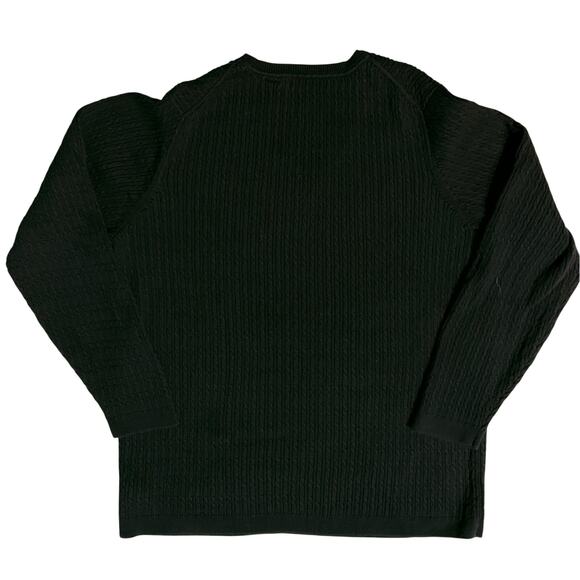 Liz Claiborne Ribbed V-Neck Sweater Black Cotton Blend Size 1X Plus - Picture 2 of 9